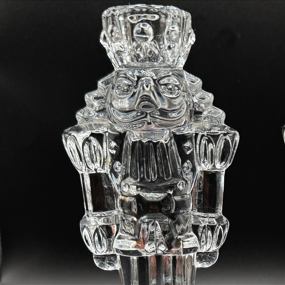Vintage Crystal Nutcracker Princess House Candlestick Holders 2 Heavy Holiday - Picture 2 of 9